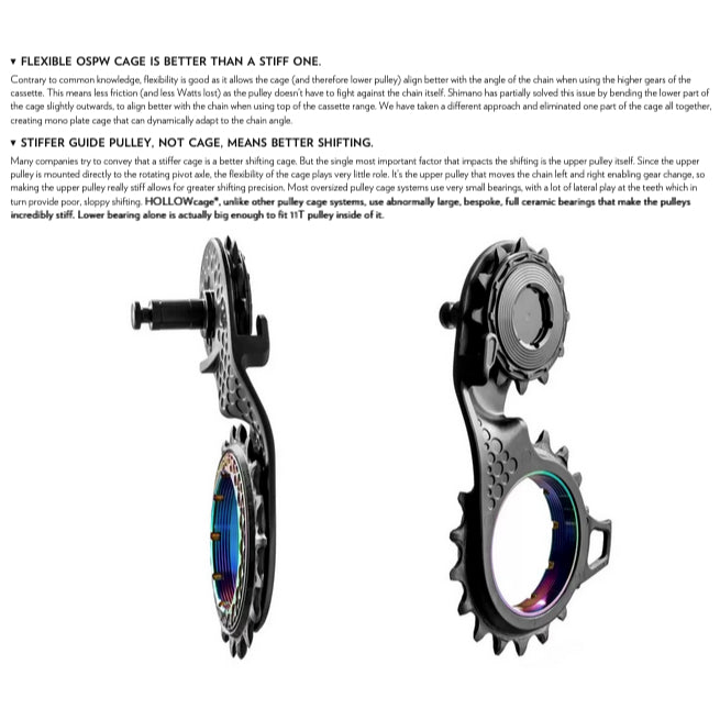 absoluteBLACK Hollowcage® Shimano 9100/8000 Carbon Ceramic Oversized derailleur pulley cage