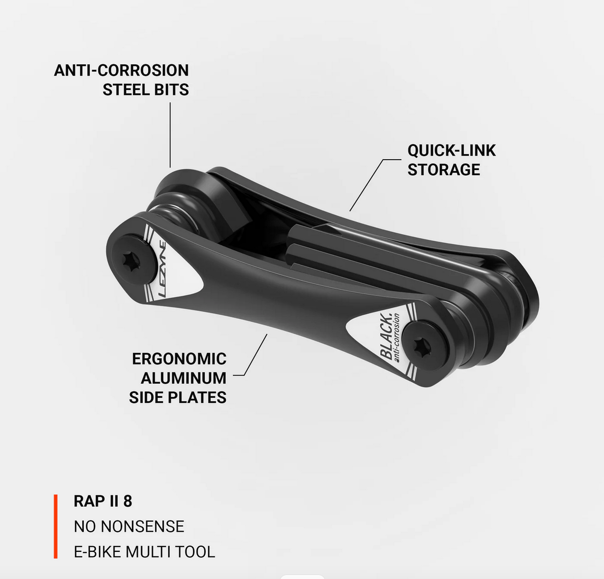 Lezyne Rap II Tool 8 - Black