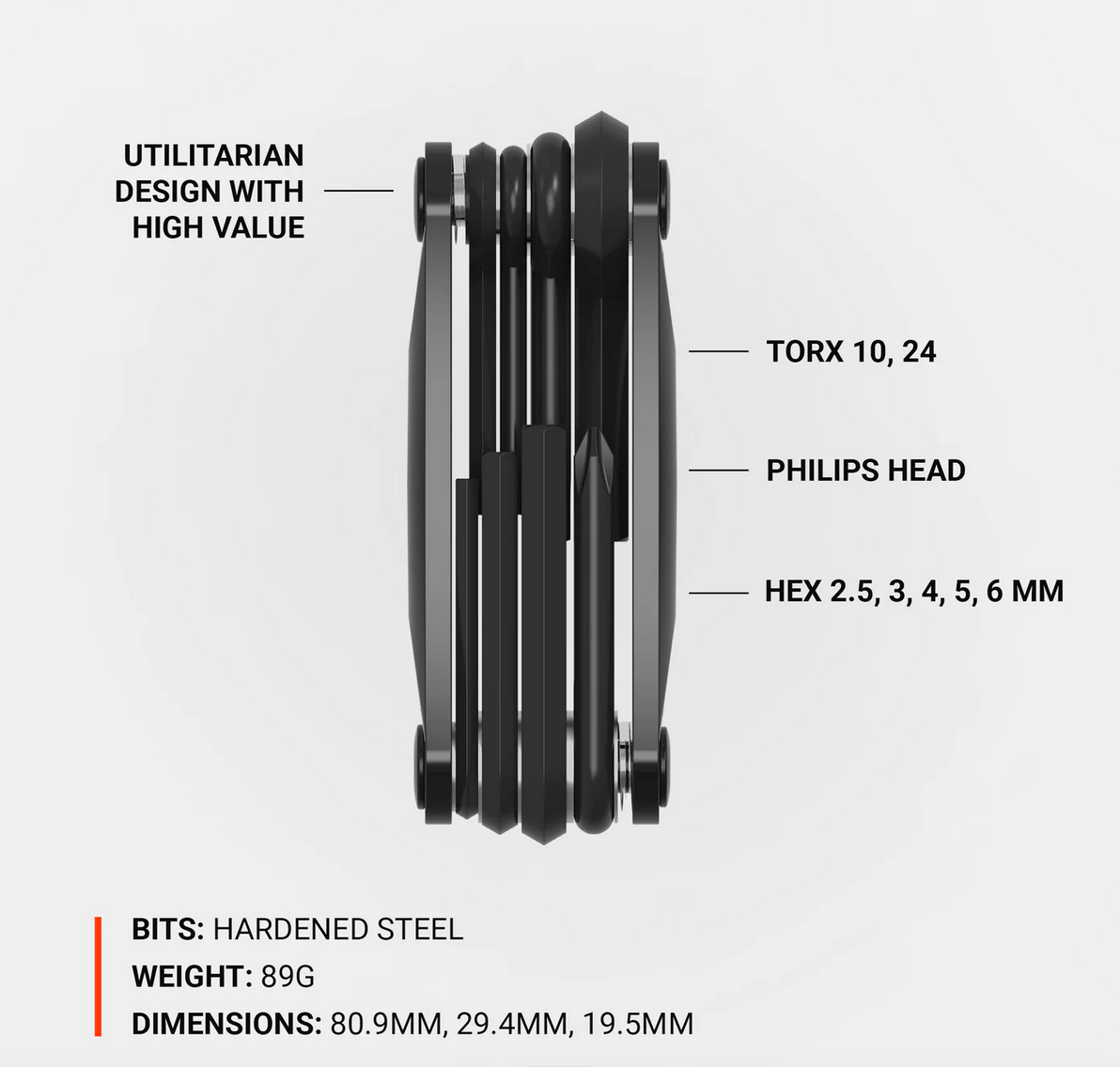 Lezyne Rap II Tool 8 - Black
