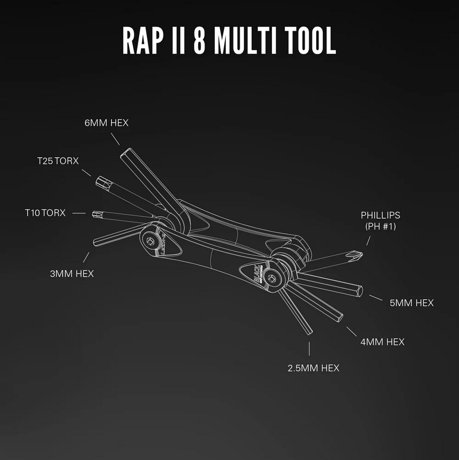Lezyne Rap II Tool 8 - Black