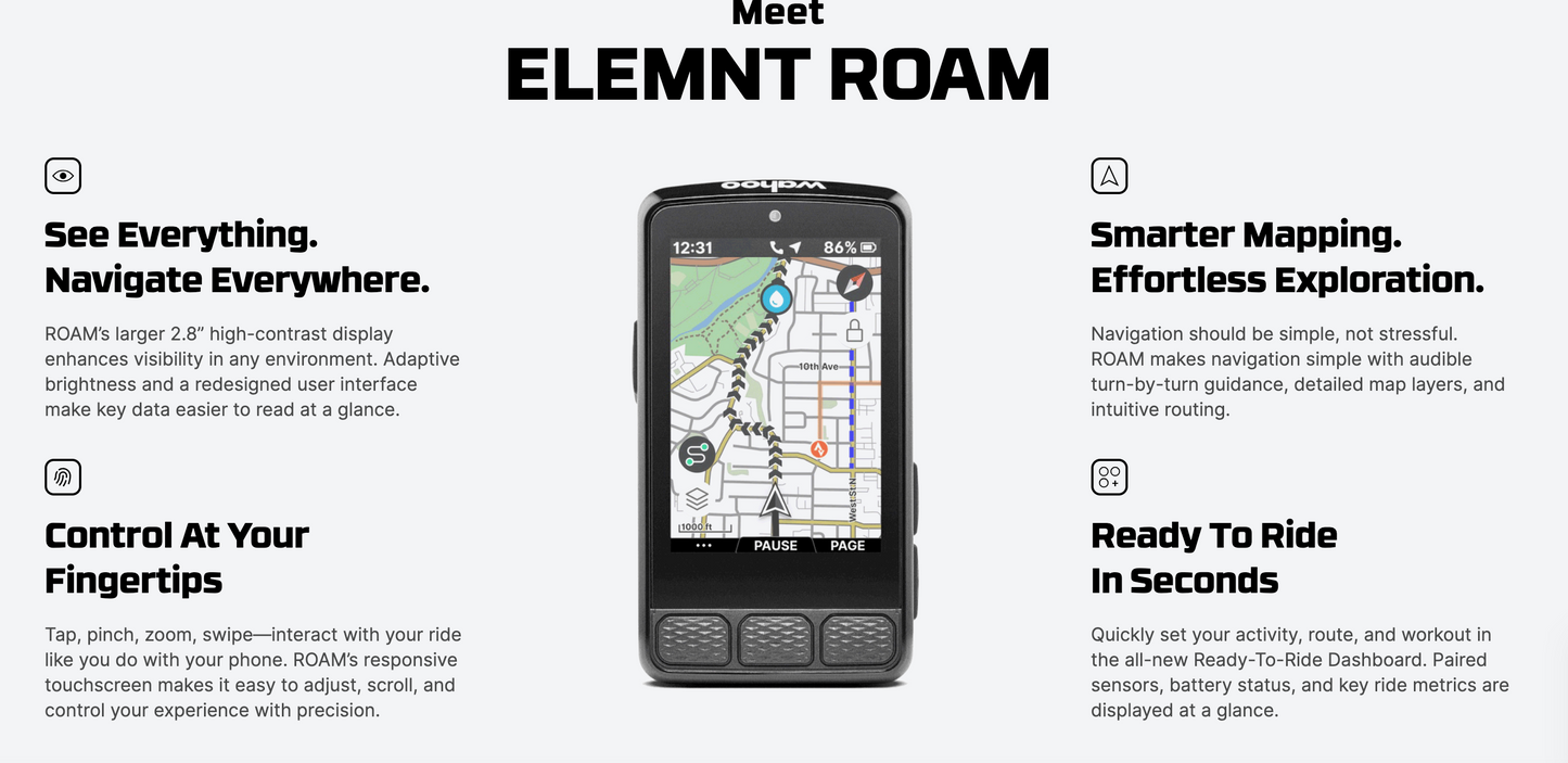 WAHOO ELEMNT ROAM 3 GPS Bike Computer