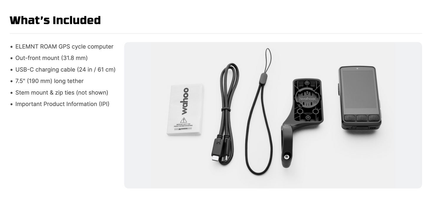 WAHOO ELEMNT ROAM 3 GPS Bike Computer