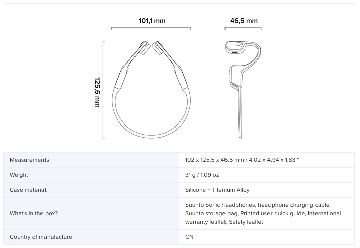 Suunto Sonic Black Headphone