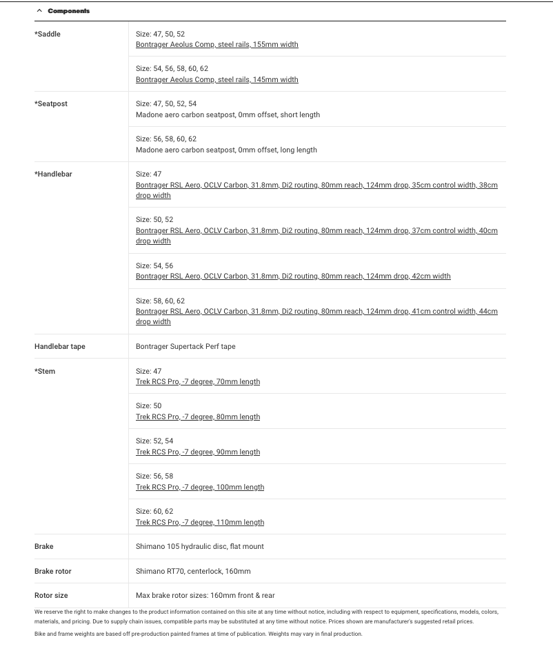 Trek Madone SL 6 Gen 7 Matte Carbon Smoke