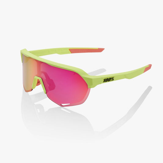 100% S2 Matte Washed Out Neon Yellow Purple Multilayer Sunglasses