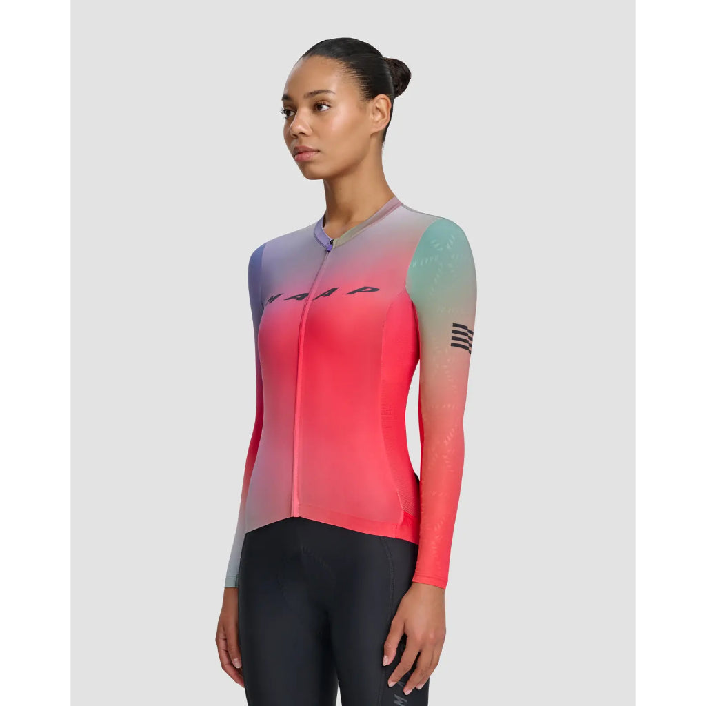 MAAP Women's Blurred Out Pro Hex LS Jersey 2.0 Red Mix