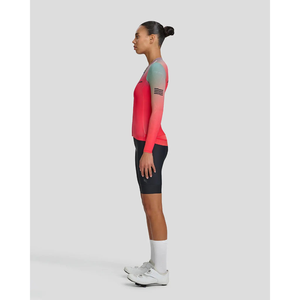 MAAP Women's Blurred Out Pro Hex LS Jersey 2.0 Red Mix