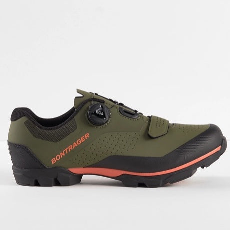 Bontrager Foray Mountain Bike Shoe Olive Grey/Radioactive Orange