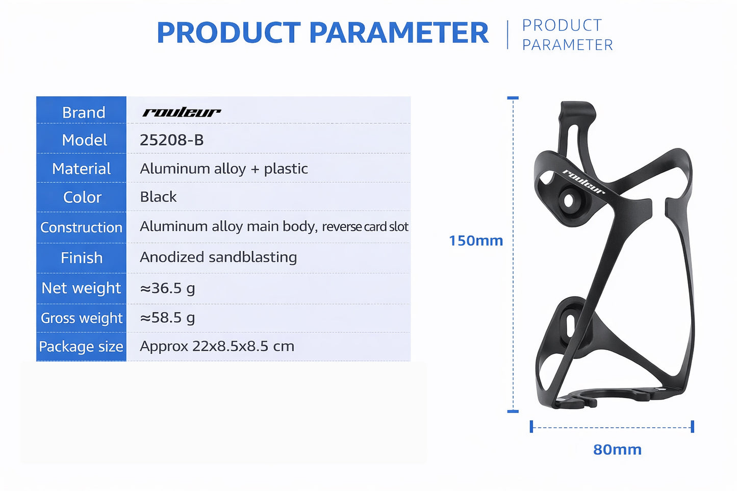Rouleur Rib Bottle Cage Alloy