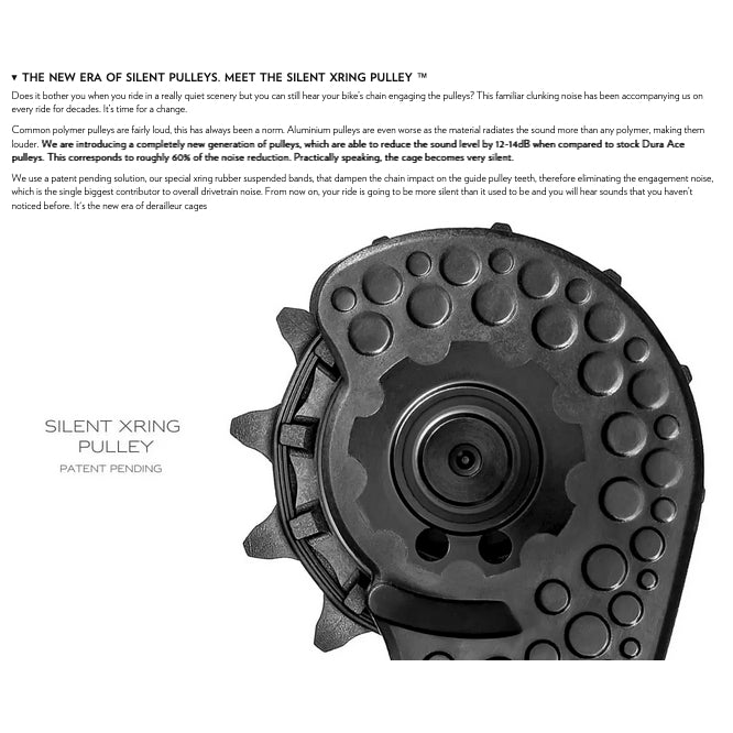 absoluteBLACK Hollowcage® Shimano 9100/8000 Carbon Ceramic Oversized derailleur pulley cage