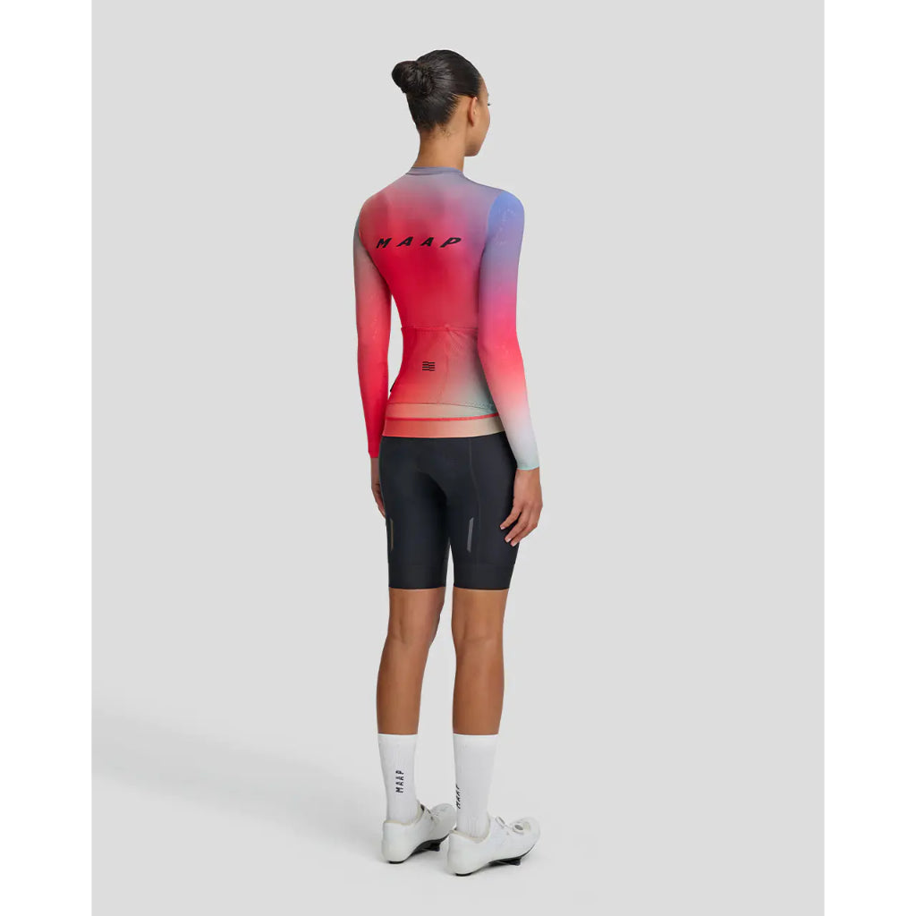 MAAP Women's Blurred Out Pro Hex LS Jersey 2.0 Red Mix