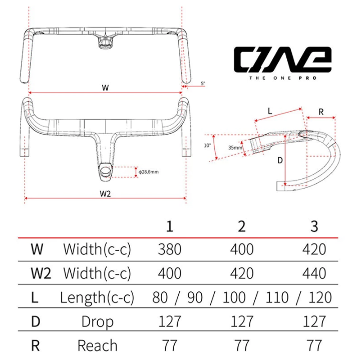 THE ONE PRO Road Carbon Fiber Intergrated Handlebar 1 Year Warranty