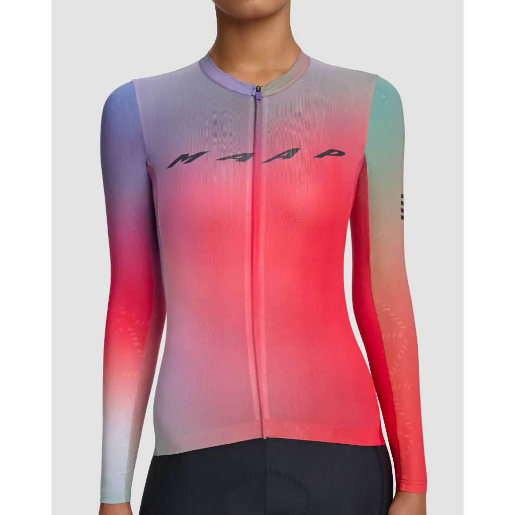 MAAP Women's Blurred Out Pro Hex LS Jersey 2.0 Red Mix