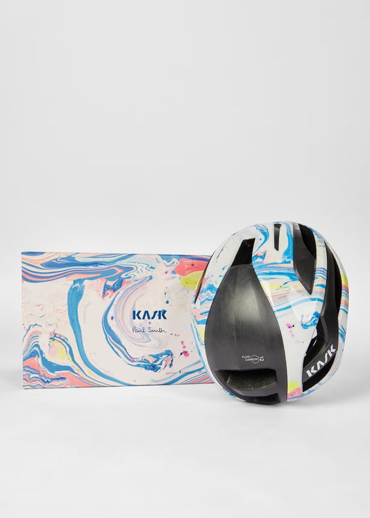 Paul Smith + Kask White 'Marble Inks' Elemento Cycling Helmet (PRE-ORDER)