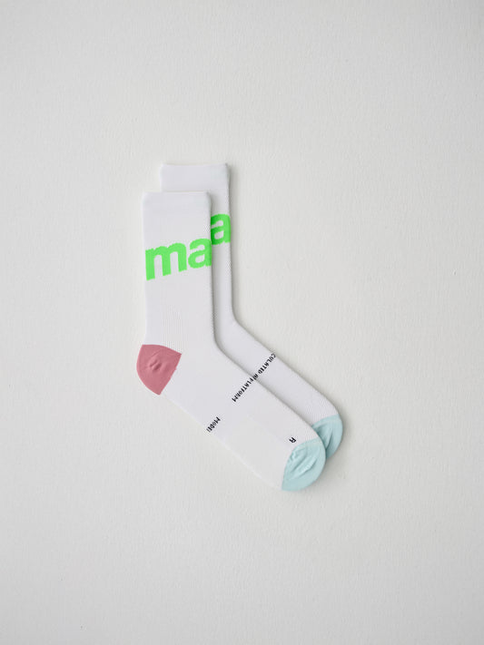 MAAP Training Sock White/Fluoro Lime