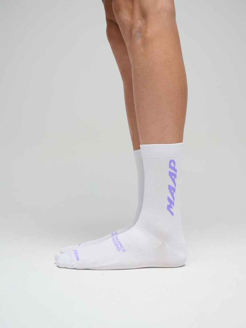 MAAP Emerge Sock White/Fluoro Purple