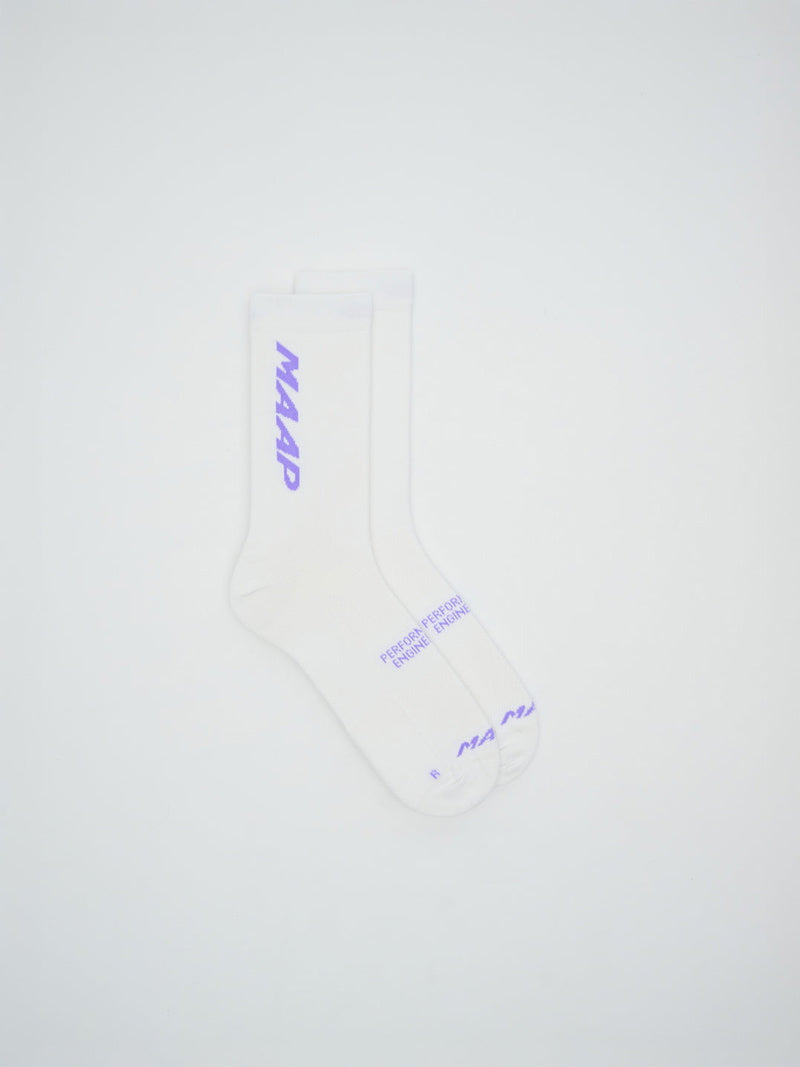 MAAP Emerge Sock White/Fluoro Purple