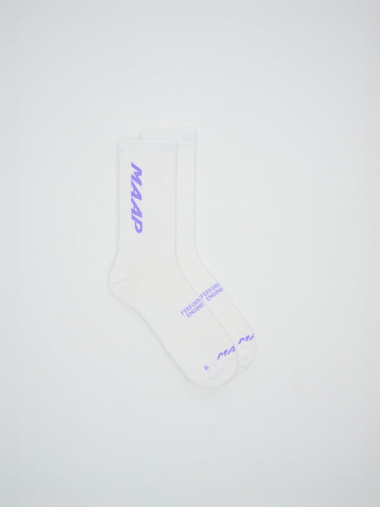 MAAP Emerge Sock White/Fluoro Purple