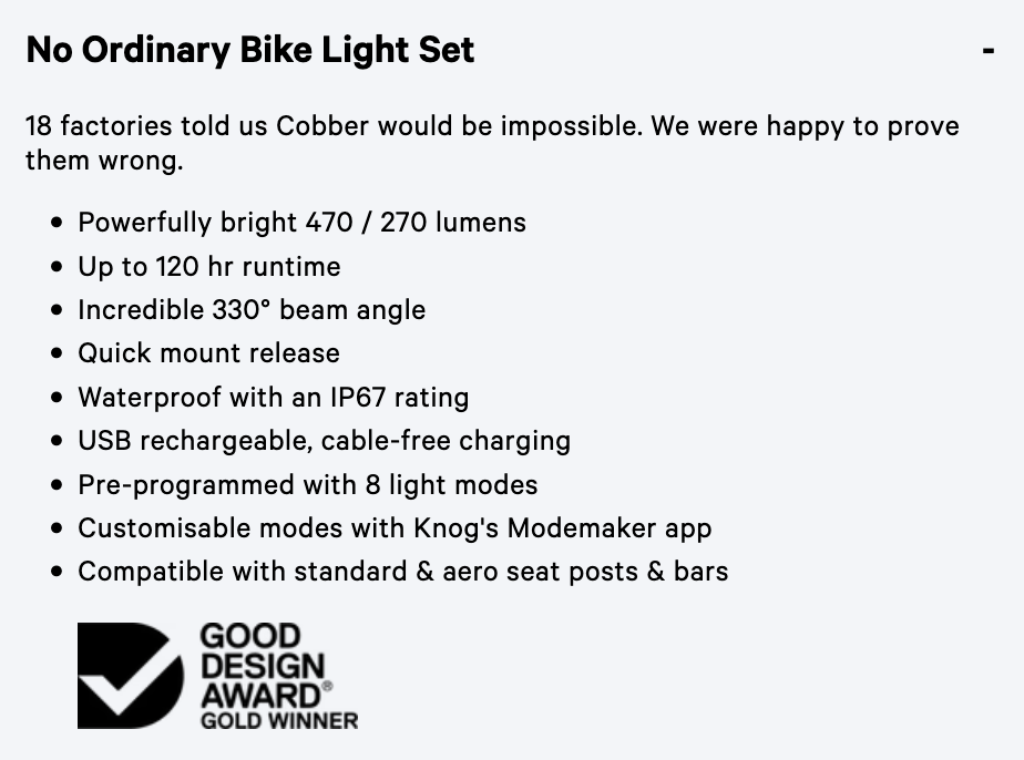 KNOG Big Cobber Bike Light Twinpack