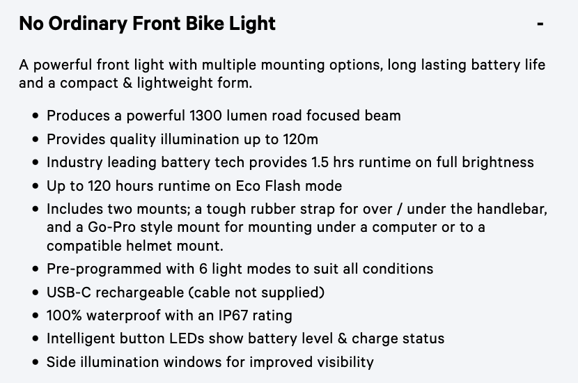 KNOG Blinder 1300 Front Bike Light