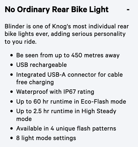 KNOG Blinder Rear Bike Light