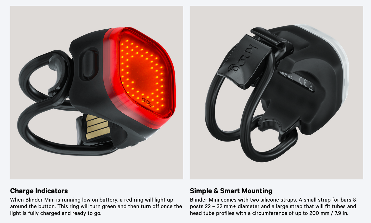 KNOG Blinder Mini SQUARE Bike Light Twinpack