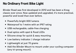 KNOG Blinder Road 600 Front Bike Light