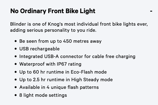 KNOG Blinder X Front Bike Light