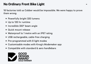 KNOG Mid Cobber Front Bike Light