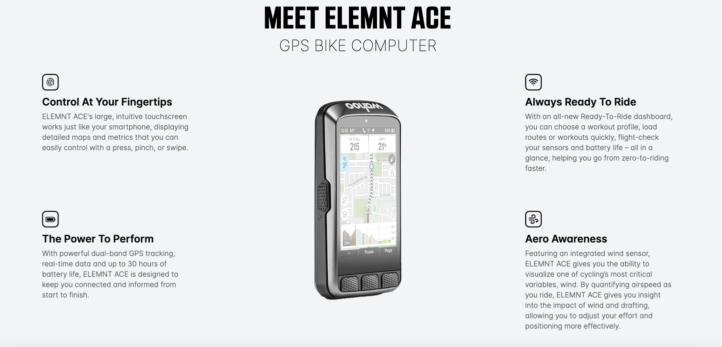 WAHOO ELEMNT ACE GPS Bike Computer