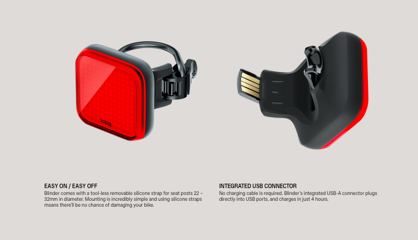 KNOG Blinder 900 & Blinder Square Rear Bike Light Set