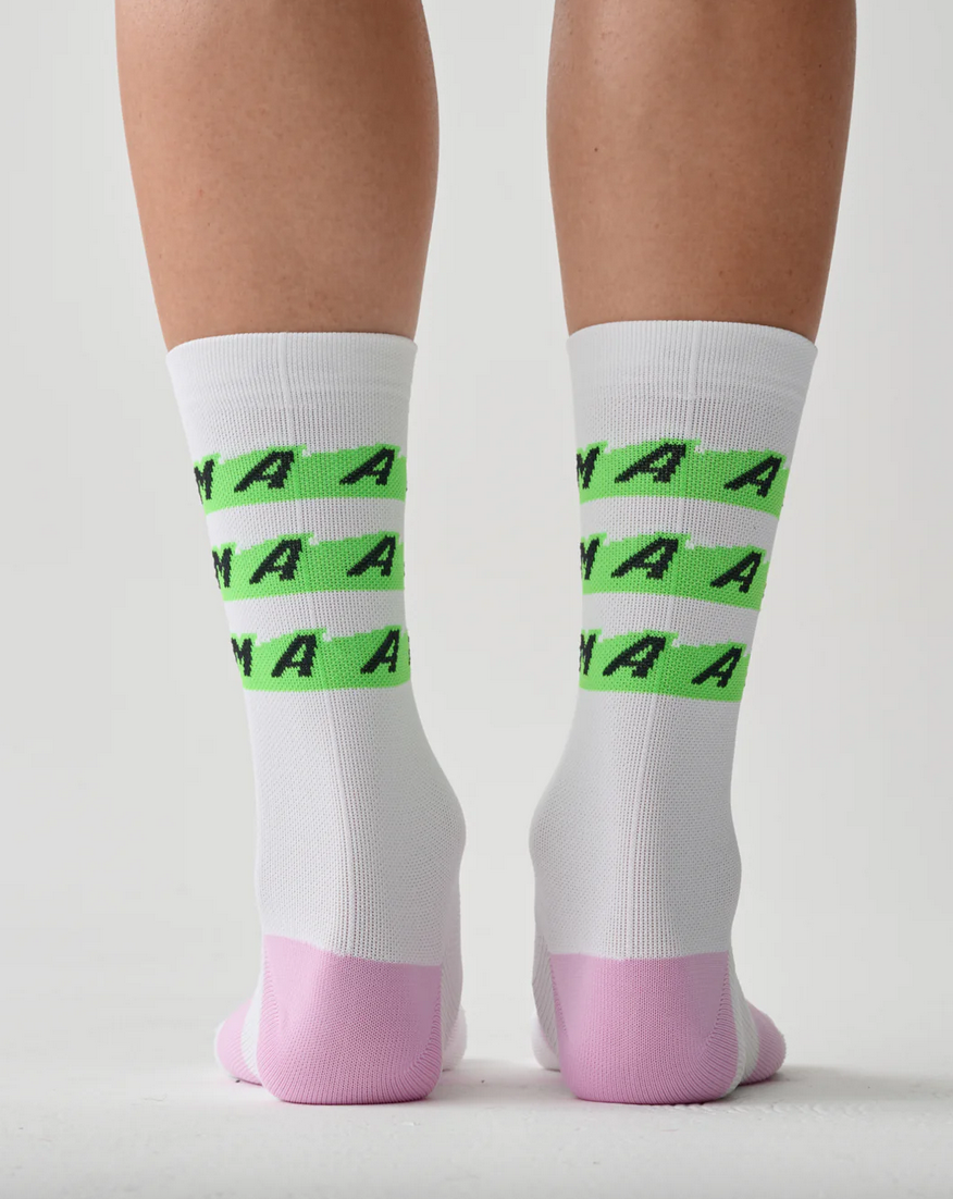MAAP Evade X Sock White / Fluro Green