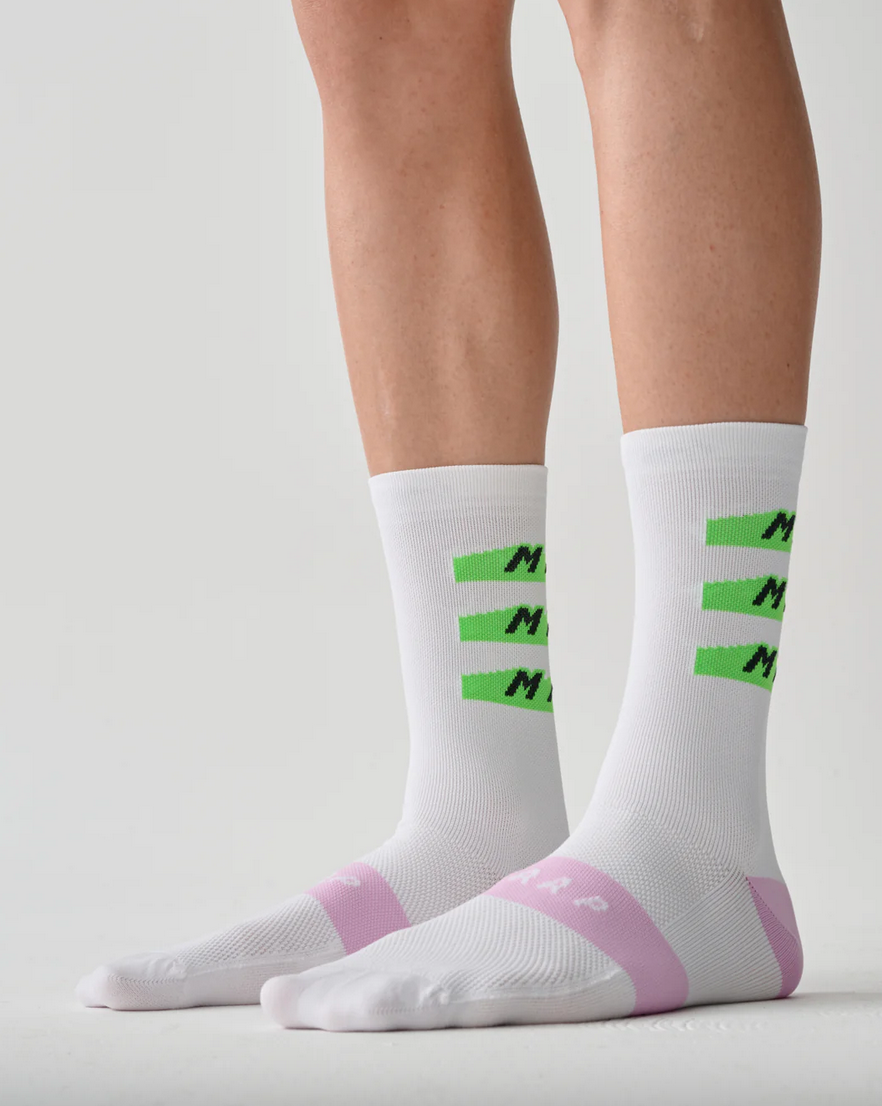MAAP Evade X Sock White / Fluro Green