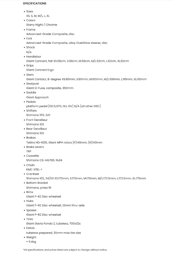GIANT FASTROAD ADVANCED 1 Starry Night