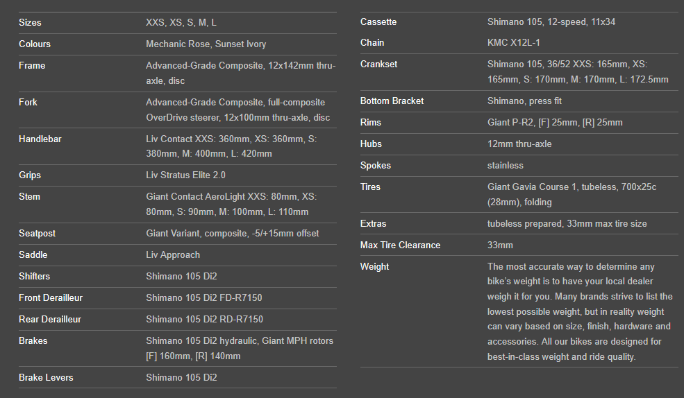 GIANT Langma Advanced Sunset Ivory