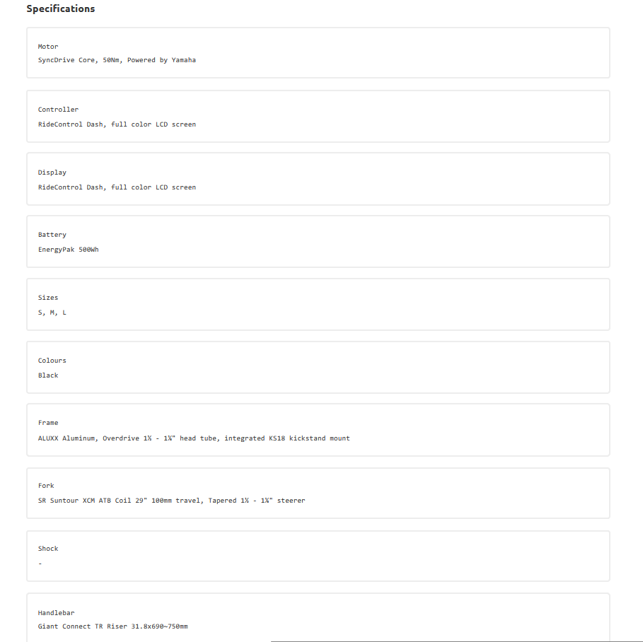 GIANT TALON E+ 2 BLACK