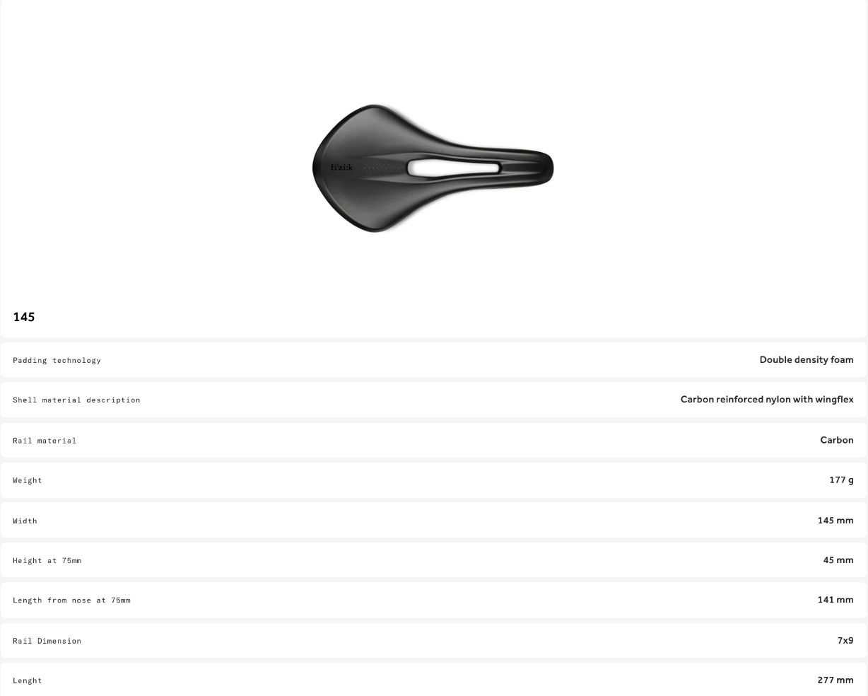 Fizik Tempo Aliante R1 Saddle