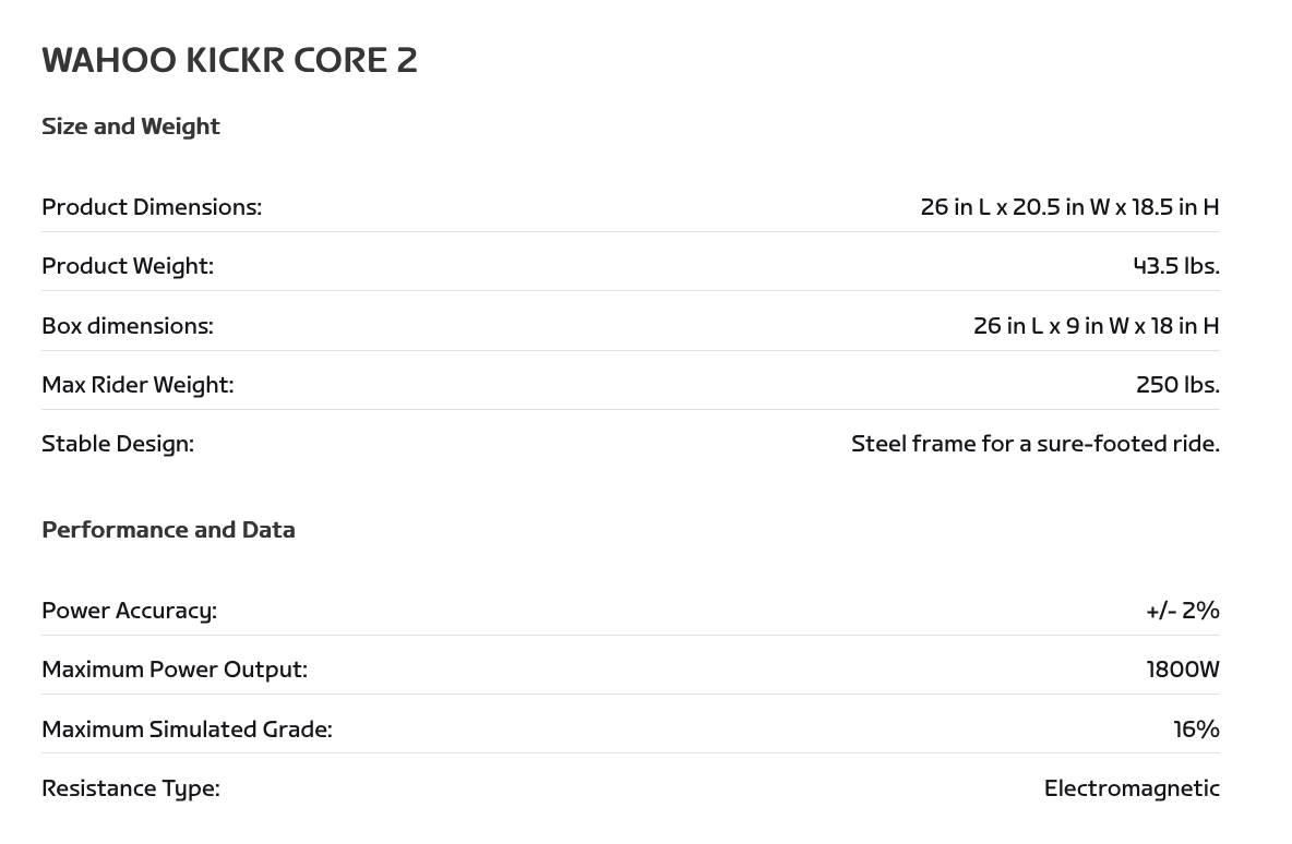Wahoo KICKR CORE 2 with Zwift Cog and Click