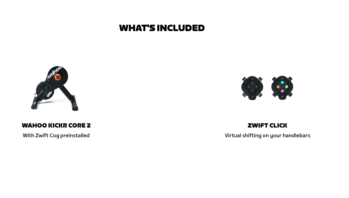 Wahoo KICKR CORE 2 with Zwift Cog and Click