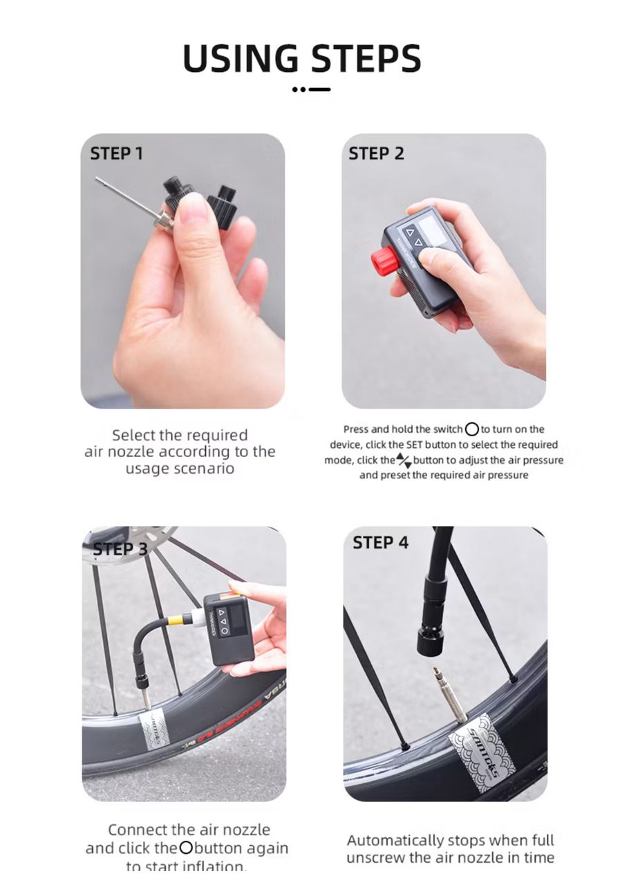 ThinkRider Bicycle pump Mini electric pump 120PSI