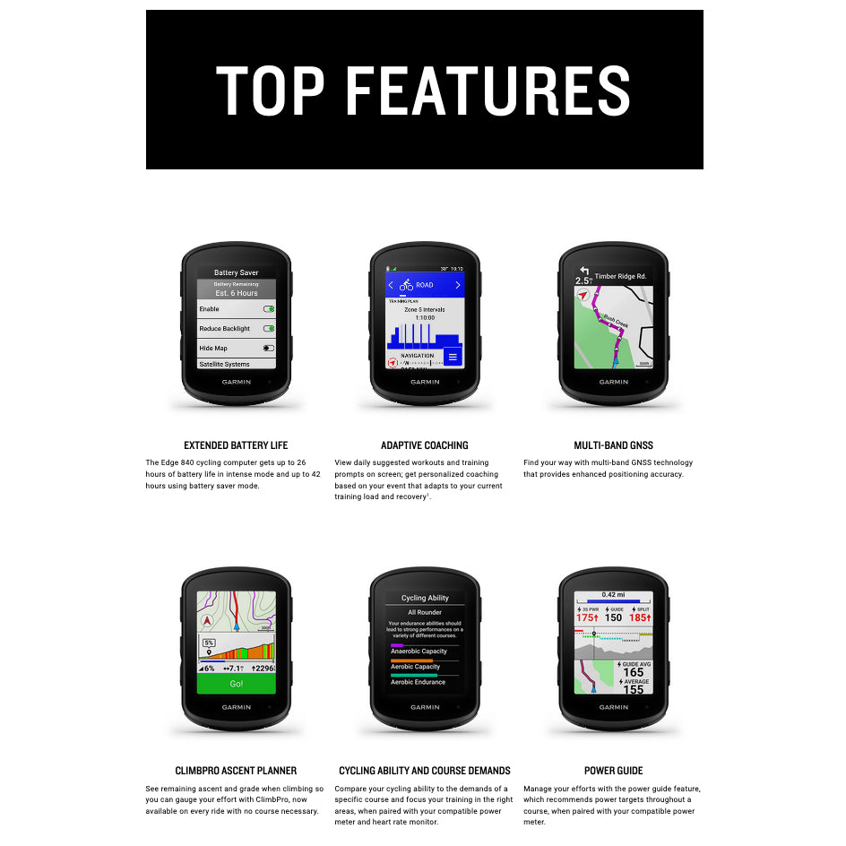 Garmin Edge 840 Non-Solar GPS Computer