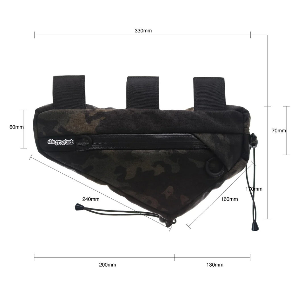 SKINGROWSBACK Wedge Frame Bag Multicam Black